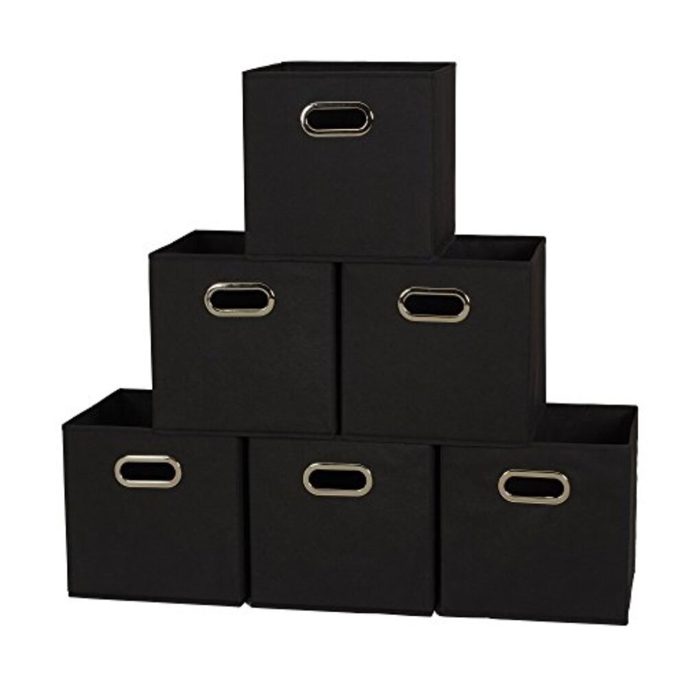 Household Essentials Foldable Fabric Storage Bins 6 Piece Set